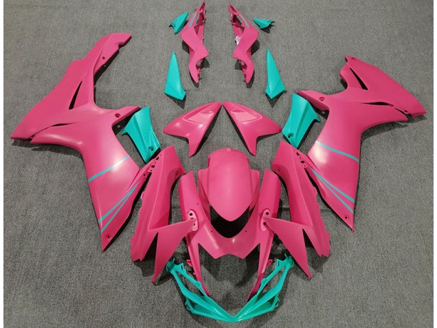 2011-2024 Matte Hot Pink and Teal GSXR 600-750 Motorcycle Fairings 2011-2024 Matte Hot Pink and Teal GSXR 600-750 Motorcycle Fairings
