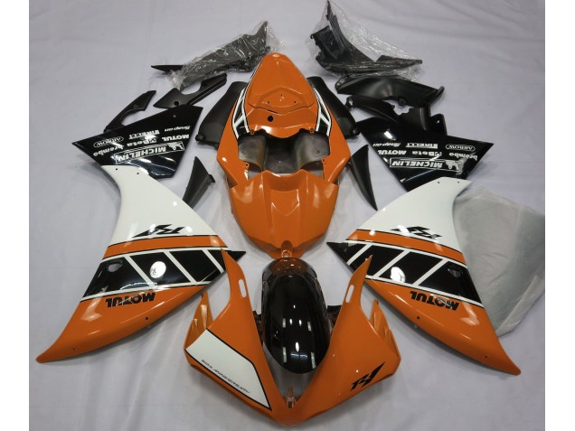 2012-2014 Gloss Orange White and Black R1 Motorcycle Fairings 2012-2014 Gloss Orange White and Black R1 Motorcycle Fairings
