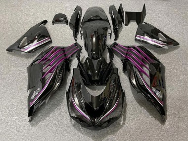 2012-2021 Gloss Black & Pink ZX14R Motorcycle Fairings