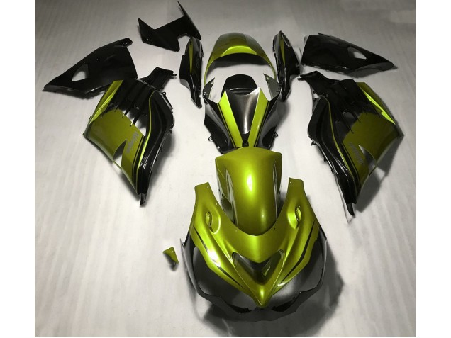 2012-2021 Gloss Yellow and Black ZX14R Motorcycle Fairings 2012-2021 Gloss Yellow and Black ZX14R Motorcycle Fairings