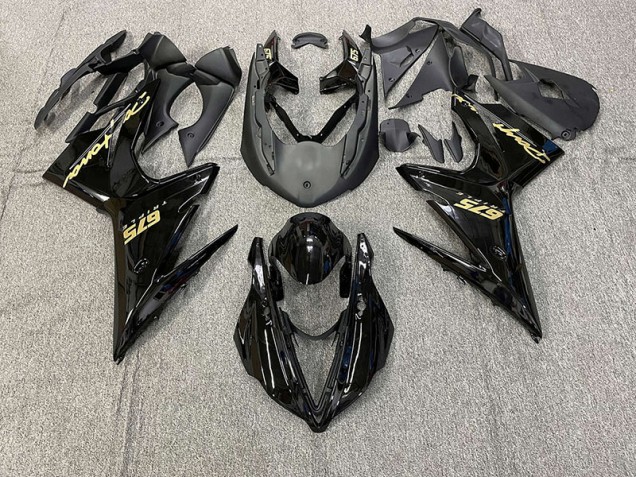 2013-2016 Gloss Black w Gold Daytona 675 Motorcycle Fairings 2013-2016 Gloss Black w Gold Daytona 675 Motorcycle Fairings