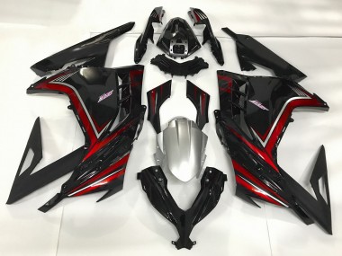 2013-2018 Gloss Black & Red Ninja 300 Motorcycle Fairings