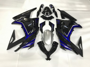 2013-2018 Gloss Black and Blue Ninja 300 Motorcycle Fairings