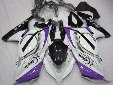 2013-2018 Gloss White & Purple Ninja 300 Motorcycle Fairings