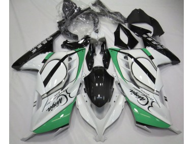 2013-2018 Gloss White and Green Ninja 300 Motorcycle Fairings