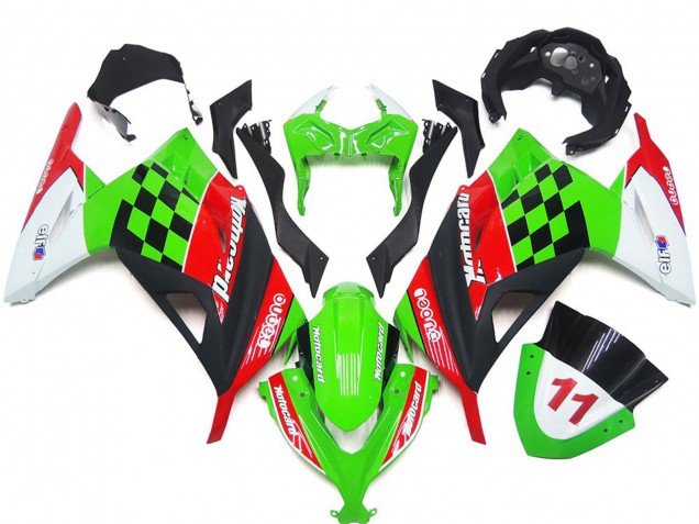 2013-2018 Red and Black Check Gloss Ninja 300 Motorcycle Fairings 2013-2018 Red and Black Check Gloss Ninja 300 Motorcycle Fairings