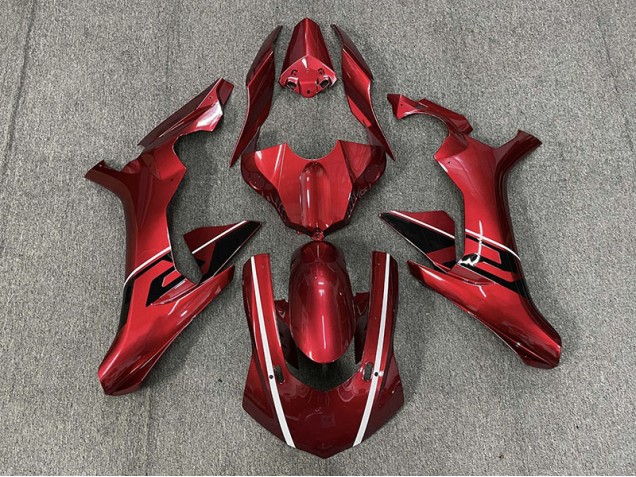 2015-2019 Deep Red & Black and White Accents R1 Motorcycle Fairings 2015-2019 Deep Red & Black and White Accents R1 Motorcycle Fairings
