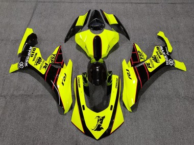 2015-2019 Floro Yellow and Black R1 Motorcycle Fairings