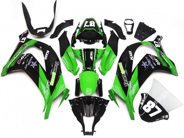 2016-2019 Green and Black ZX10R Motorcycle Fairings 2016-2019 Green and Black ZX10R Motorcycle Fairings