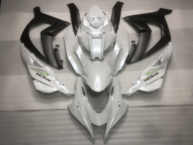 2016-2019 Pearl White and Green ZX10R Motorcycle Fairings 2016-2019 Pearl White and Green ZX10R Motorcycle Fairings