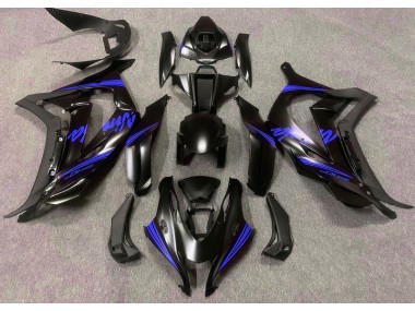 2016-2019 Satin Black & Blue ZX10R Motorcycle Fairings