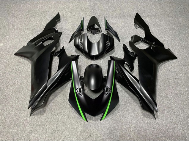 2017-2021 Matte Black & Green Accents R6 Motorcycle Fairings 2017-2021 Matte Black & Green Accents R6 Motorcycle Fairings