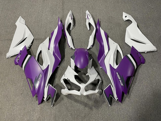 2019-2023 Matte Purple and White ZX6R Motorcycle Fairings 2019-2023 Matte Purple and White ZX6R Motorcycle Fairings