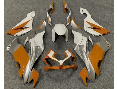 2019-2023 Orange White and Silver ZX6R Motorcycle Fairings
